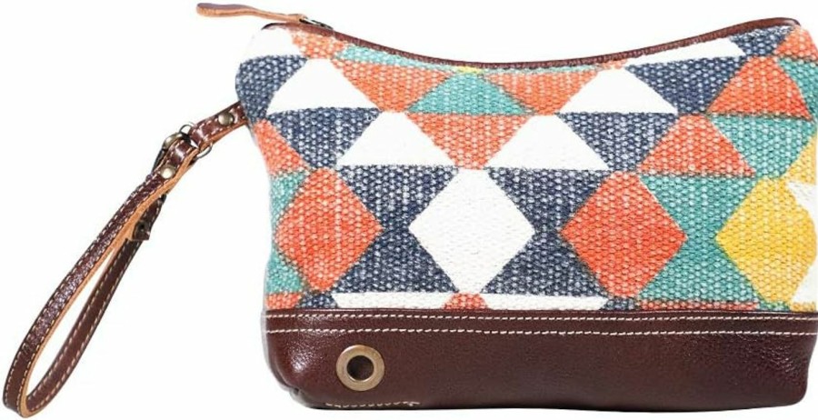 Online Myra Bag Myra Bags Traveler'S Choice Canvas, Leather & Rug Pouch Wristlet S-1912