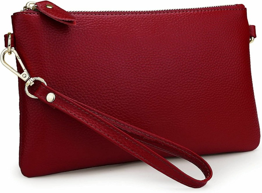 Wholesale YALUXE Yaluxe Women'S Genuine Leather Wristlet Purse Clutch Wallet With Crossbody Strap