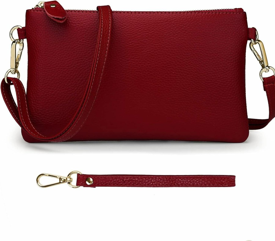 Wholesale YALUXE Yaluxe Women'S Genuine Leather Wristlet Purse Clutch Wallet With Crossbody Strap