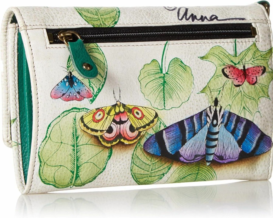 Clearance Anna by Anuschka Anna By Anuschka Hand Painted Women'S Genuine Leather - Vintage Wristlet Clutch - Vintage Botanical