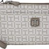 Wholesale Tommy Hilfiger Tommy Hilfiger Women White Tan Coated Canvas Logo Print Wristlet Wallet Clutch Bag