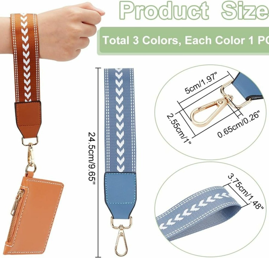 Best WADORN Wadorn 3 Colors Wallet Wristlet Straps, 9.6 Inch Nylon Clutch Bag Straps Key Chain Holder Phone Earphone Wristlet Straps For Men Women