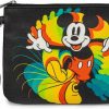 Clearance Buckle-Down Buckle Down Disney Wallet, Single Pocket Wristlet, Mickey Mouse Action Pose Trails Black Multi Color, Vegan Leather