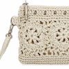 Wholesale The Sak The Sak Vita Small Crochet Wristlet Purse - Hand Crochet Women'S Clutch For Everyday & Travel - Mini Handbag With Card Slots, Zipper Closure & Pockets - Natural Medallion