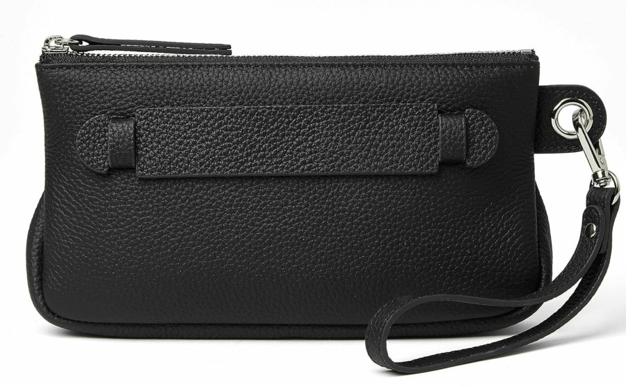 Hot DORIS&JACKY Doris&Jacky Small Leather Wristlet Clutch Women Designer Zipper Pouch Bag With Removable Strap