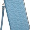 Best Couture Gems Quilted Wristlet Wallets For Women - Travel Wristlet With Strap - Pocketbook With Card Holder And Zipper Coin Purse (Black)