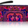 Best Sabai Jai Sabai Jai - Embroidered Ethnic Clutch Purse Handbag For Women - Handmade Boho Bird Flower Wristlet