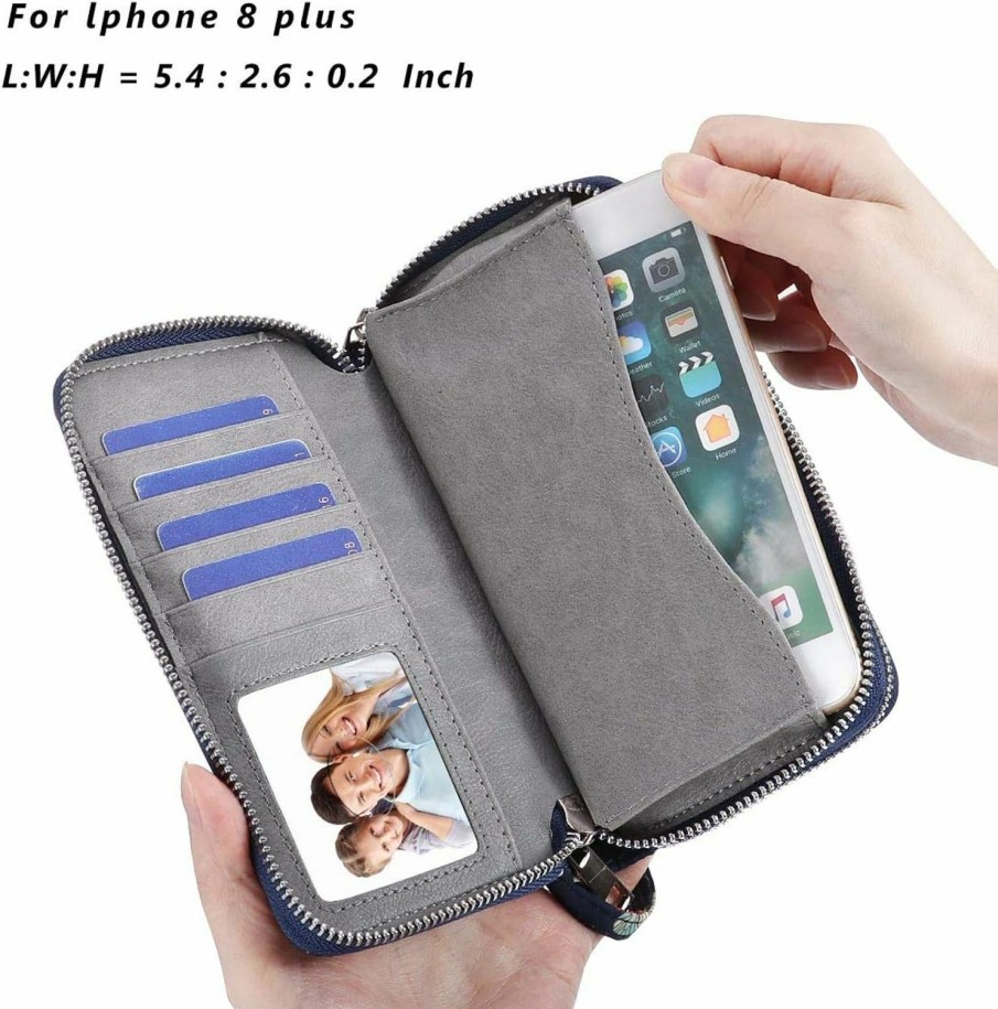 Best HAWEE Hawee Cellphone Wallet For Women Dual Zipper Long Purse With Removable Wristlet