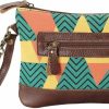 Best ANNGOTI Anngoti Women'S Wristlet Clutch Slim Wallet Bag In Canvas & Cowhide Leather, Handmade Vintage Zipper Purse Pouch Bag