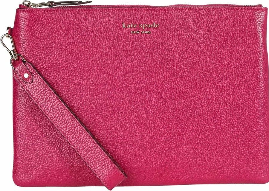 New Kate Spade New York Kate Spade New York Roulette Large Pouch Wristlet Anemone Pink One Size