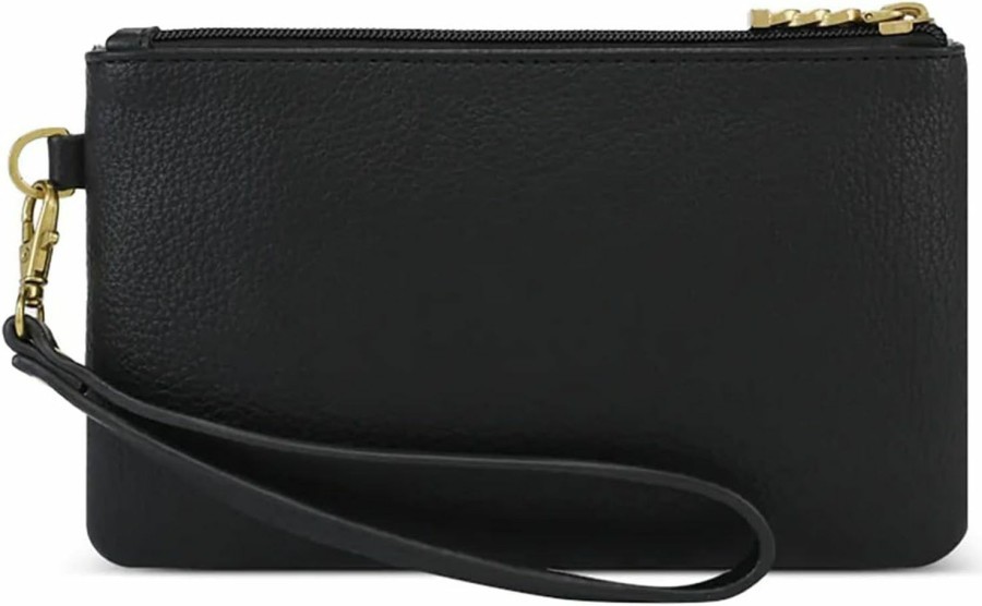 Clearance Pixie Mood Inc Pixie Mood Paris-Ph-Case-Pinpb-Case Double Zip, Recycled Vegan Leather Wristlet Handbag