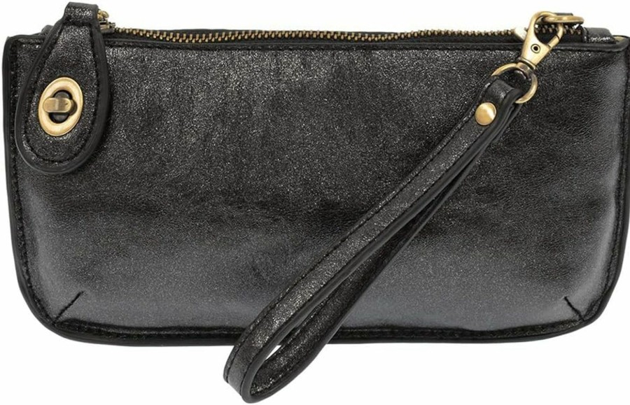 Clearance Joy Susan Joy Susan Ladies Crossbody Wristlet Clutch Lustre Lux - Black