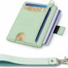 New Modern Stitch Co. Modern Stitch Co. Wallet For Women Slim Rfid Blocking Minimalist Design Intuitive Pull-Strap Wristlet Included! (Light Pink)