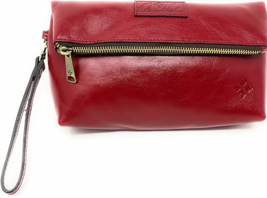 Clearance Patricia Nash Patricia Nash Valerie Leather Foldover Clutch Wristlet, Ruby Red