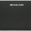 Online Michael Kors Michael Kors Jet Set Travel Continental Zip Around Leather Wallet Wristlet (Black Kent Nylon Recycled), Medium