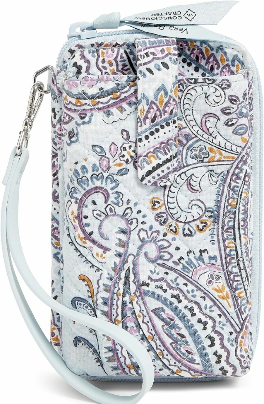 Best Vera Bradley Vera Bradley Cotton Smartphone Wristlet With Rfid Protection, Soft Sky Paisley