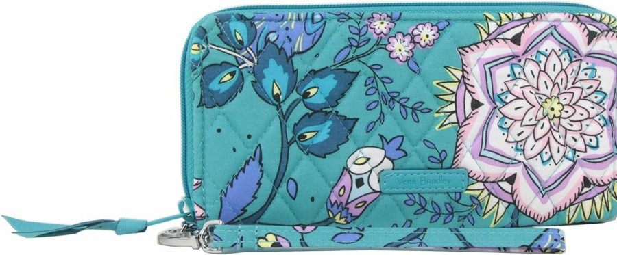 Hot Vera Bradley Vera Bradley Women'S Cotton Accordion Wristlet With Rfid Protection