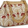 Wholesale LONGING TO BUY Longing To Buy Indian Ethnic Designer Embroidered Silk Potli Bag Batwa Pearls Handle Purse