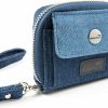 New WalletBe Walletbe Women'S Wallet Rfid Cash Card Coin Accordion Clutch With Wristlet Blue Denim