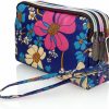 Clearance CONISY Conisy Large Capacity Wristlet Wallets For Women, Printed Nylon Crossbody Clutch Purse, 3 Zipper Cell Phone Wallet For Ladies