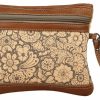 Clearance Myra Bag Myra Bag Orange Sparsh Upcycled Canvas & Leather Pouch Wristlet Bag S-1585