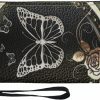 New Howilath Howilath Blue Butterfly Pattern Zip Around Women Wallet With Coin Pockets, With Wristlet Clutch Phone Bags Travel Purse