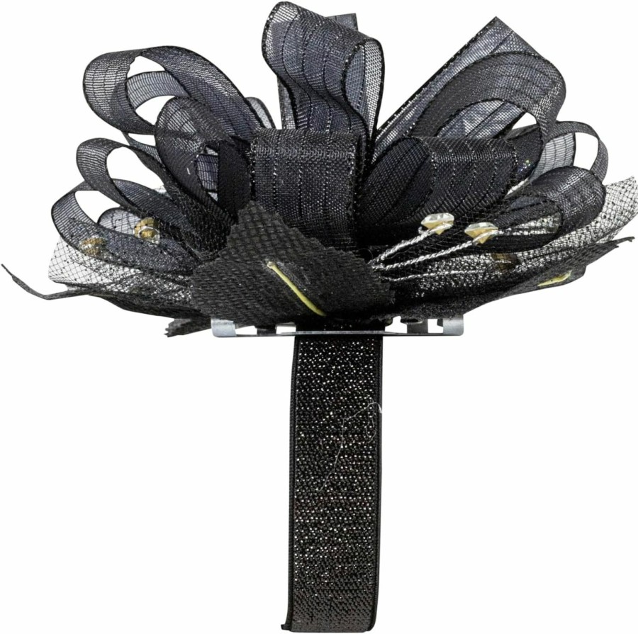 Best Reliant Ribbon Reliant Ribbon Graceful Lady Deluxe Stripes Corsage Wristlet-6Pcs Per Pak Floral Accessories, Black